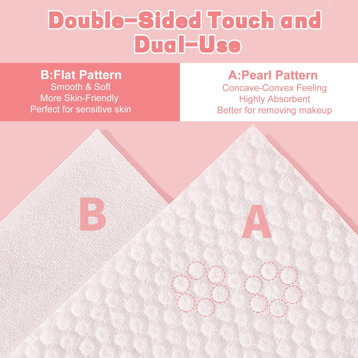 WMQL close-up of dual-sided pebble texture and smooth surface for better cleaning