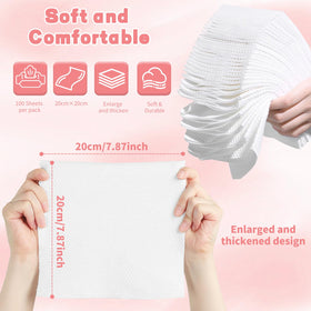 WMQL towel removing makeup when damp to show effective, lint-free cleansing