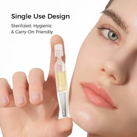 WNP open ampoule releasing serum droplet with silky texture for quick absorption