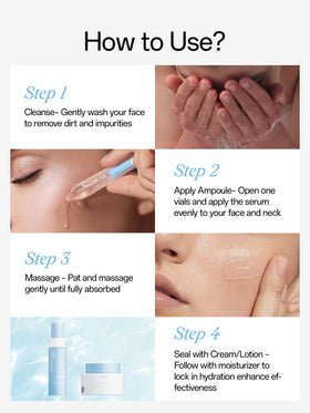 WNP applying serum to hand highlighting quick absorbency and immediate hydration