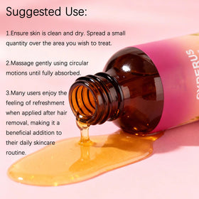 WOJJ being applied to leg to calm skin and slow regrowth