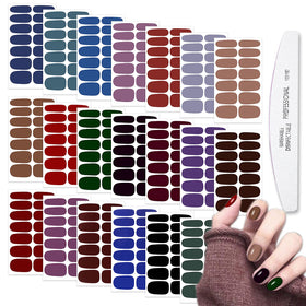 WOKOTO front packaging showing full-wrap dark color sheets and nail file benefit quick selection