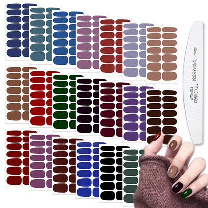 WOKOTO front packaging showing full-wrap dark color sheets and nail file benefit quick selection