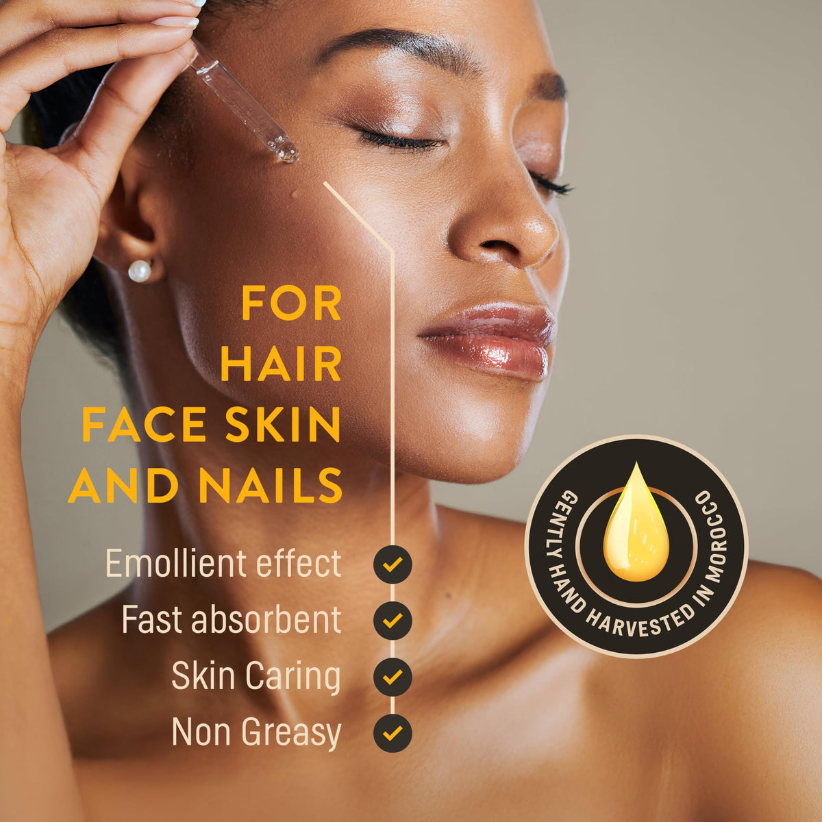 WoldoHealth using argan oil on face as moisturizer to lock in hydration