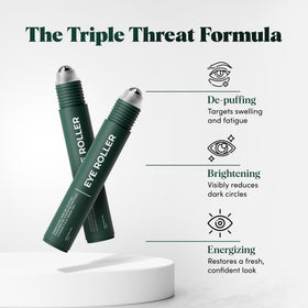 Hand holding The Wolf Project roller to show size and portable grooming convenience