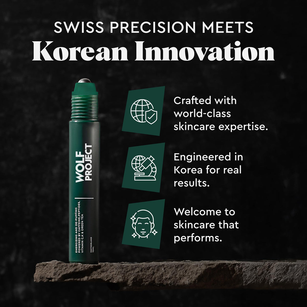 Evening skincare scene with The Wolf Project roller for nightly rejuvenation routine