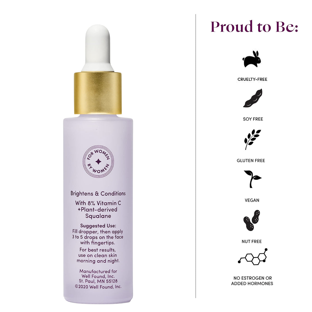 Womaness bottle on bathroom shelf in lifestyle setting, suggests everyday routine ease
