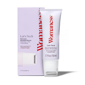 Womaness front packaging showing 50ml bottle and cooling roller for easy application