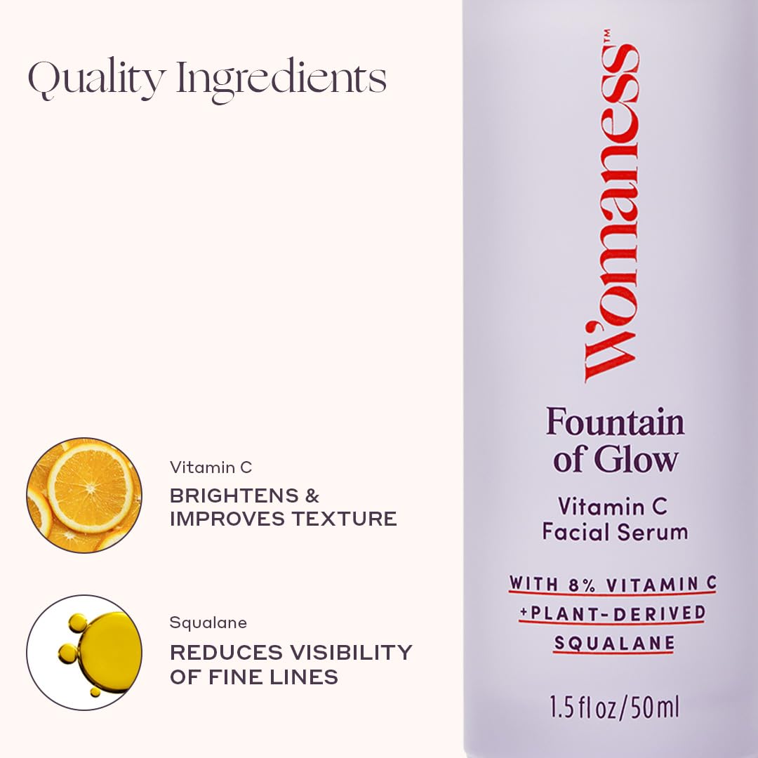 Womaness dropper dispensing clear serum, demonstrates easy application and texture