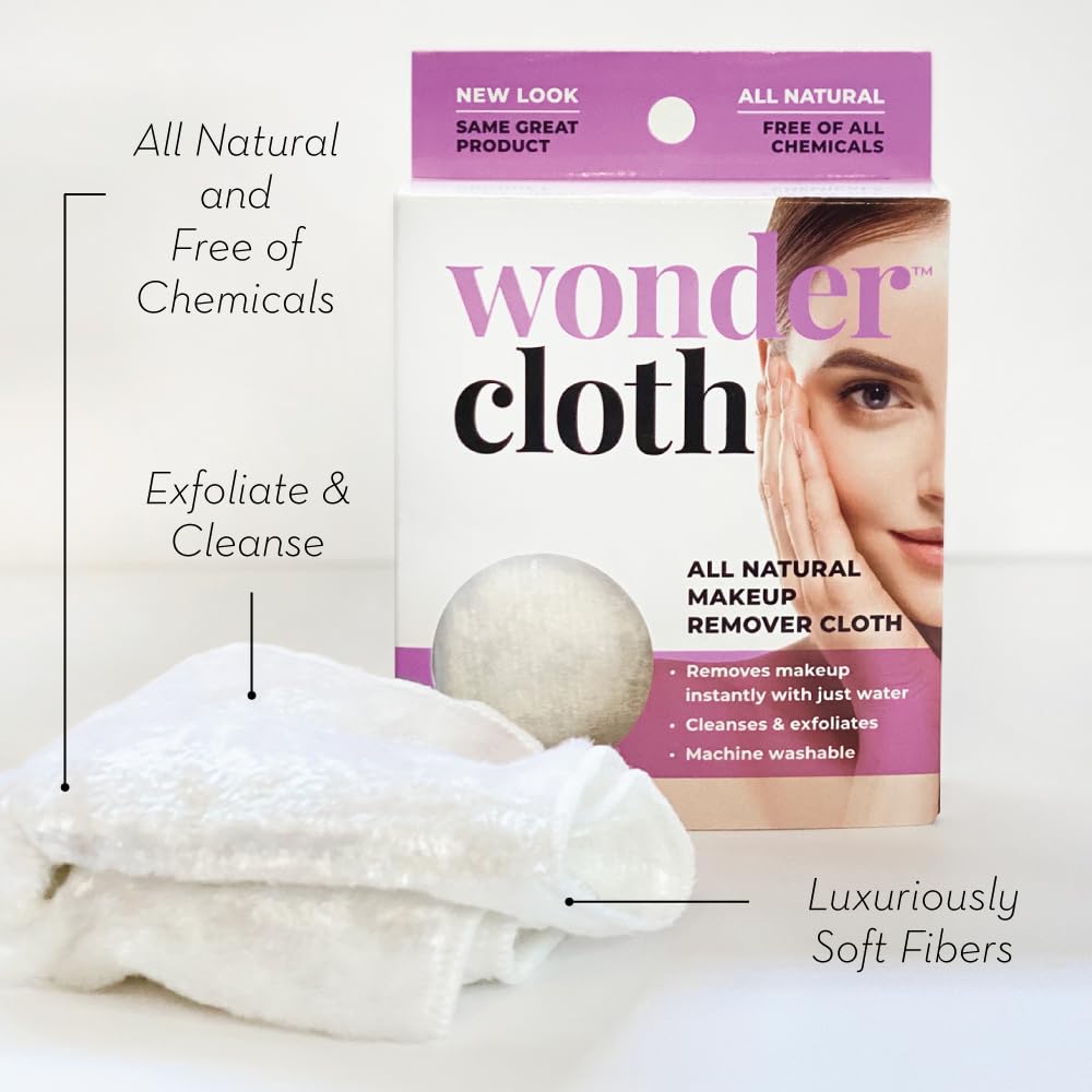 WONDER CLOTH in use removing eye makeup quickly with just water for convenience