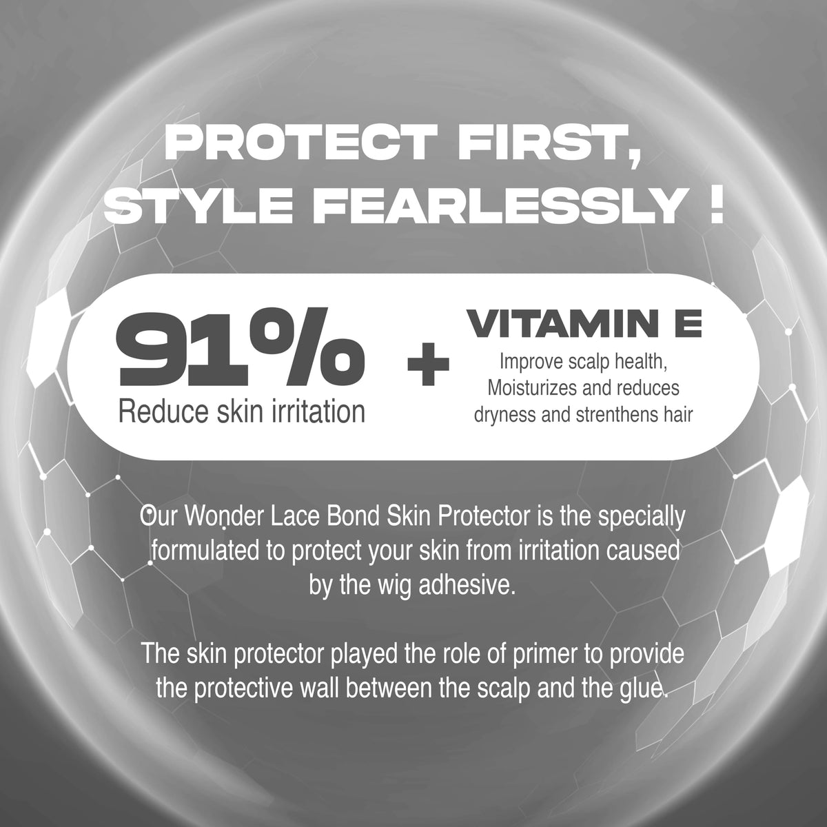 WONDER LACE BOND label detail highlighting cruelty-free formula and ingredient clarity benefits