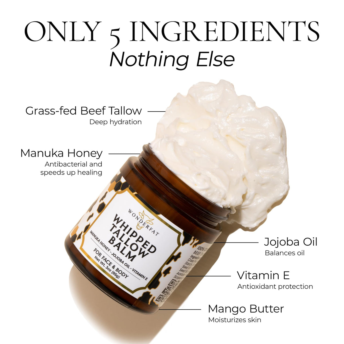 Wonderfat whipped texture closeup illustrating airy balm that absorbs easily