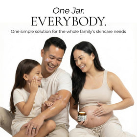 Wonderfat travel ready pouch with jar showing portable everyday moisturizer