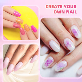 Woobena chrome and glitter layered manicure, illustrating creative finish options