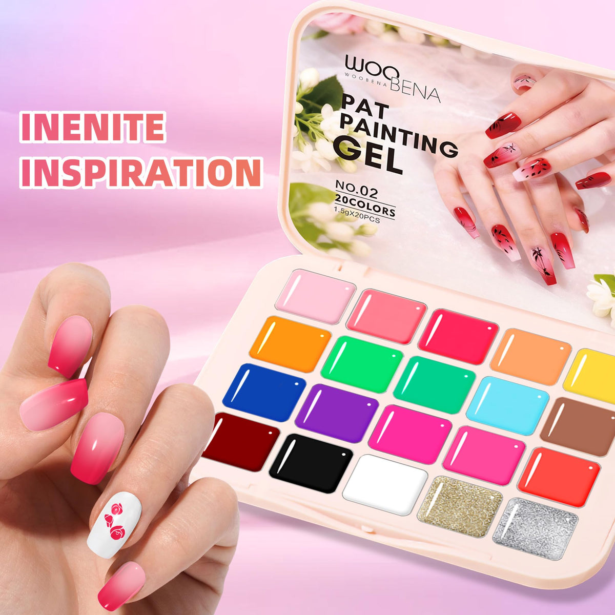 Woobena brush and gel close-up highlighting smooth texture for easy pat blending