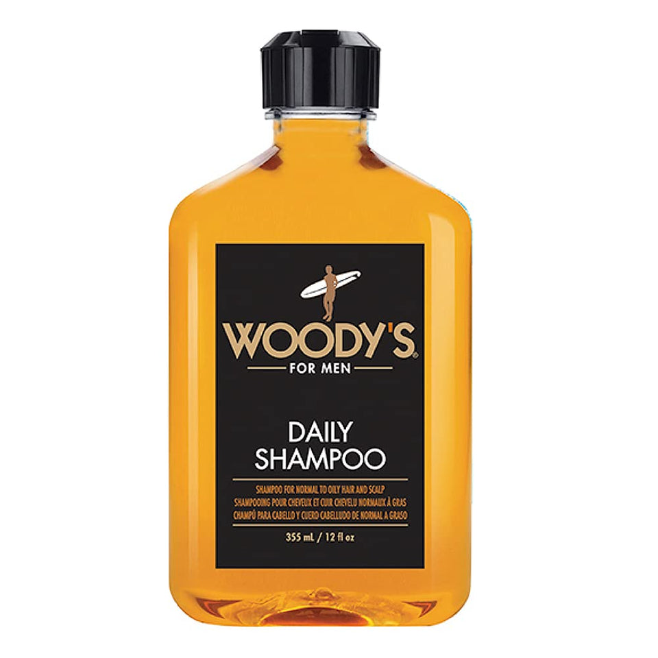 Woody's front bottle view showing clear label and daily use benefit
