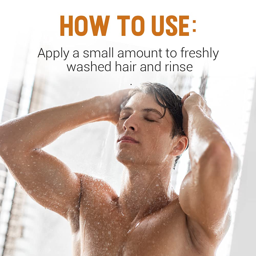 Woody's in a bathroom routine staged to show daily use and refreshed scalp benefit