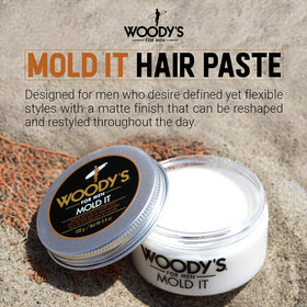 Woody's open paste close-up showing matte texture and easy spreadability