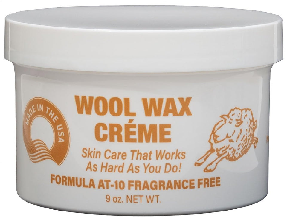 Wool Wax jar front label showing brand and 9 oz size with clear product identity and trust