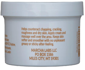 Close-up of Wool Wax creme texture highlighting smooth lanolin-rich cream and quick absorption
