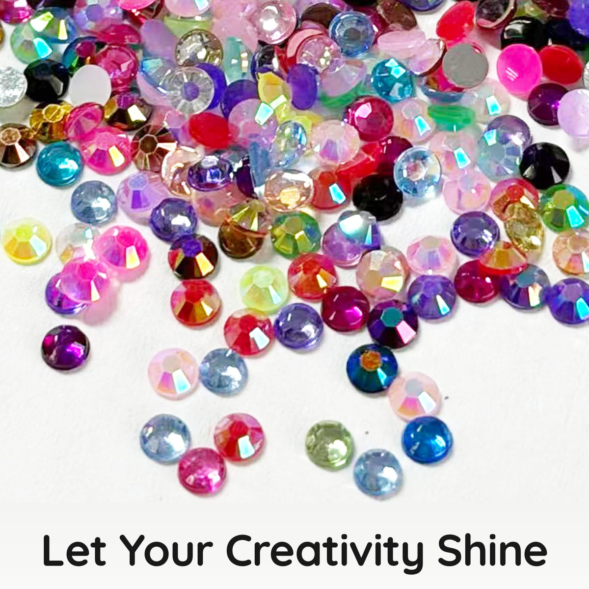 WOQPHU rhinestones decorating a phone case illustrating vibrant transformation and durability