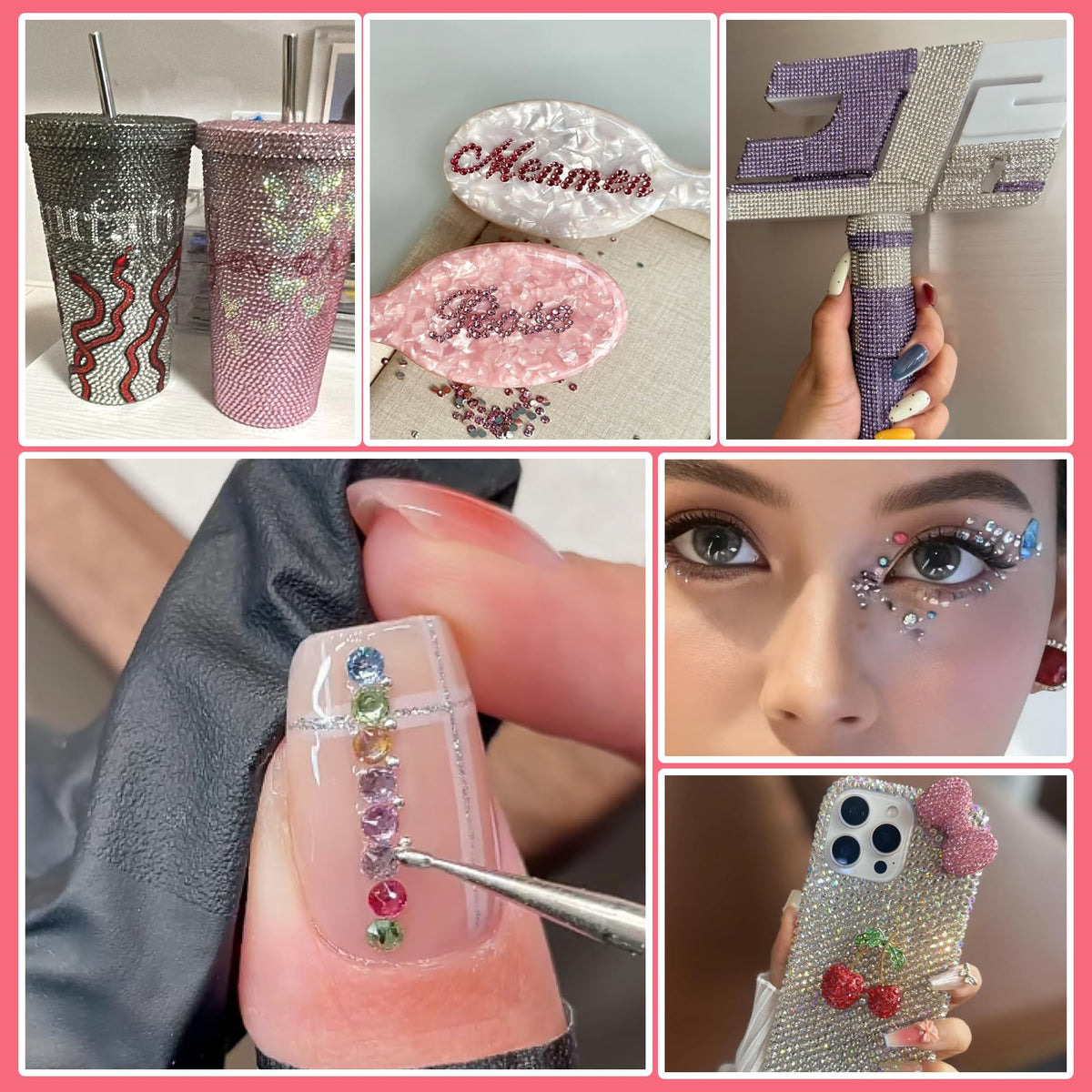 WOQPHU 3mm rhinestones beside a coin to show scale and lightweight resin advantage for delicate projects