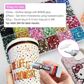 WOQPHU open storage box with 48 color compartments keeping gems neatly sorted
