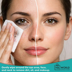 World Amenities individually wrapped wipe demonstrated for hygiene and convenience