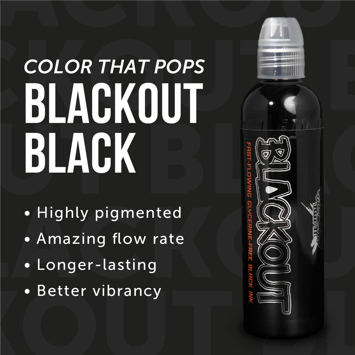 World Famous black ink pouring to show consistent saturation and easy dispensing