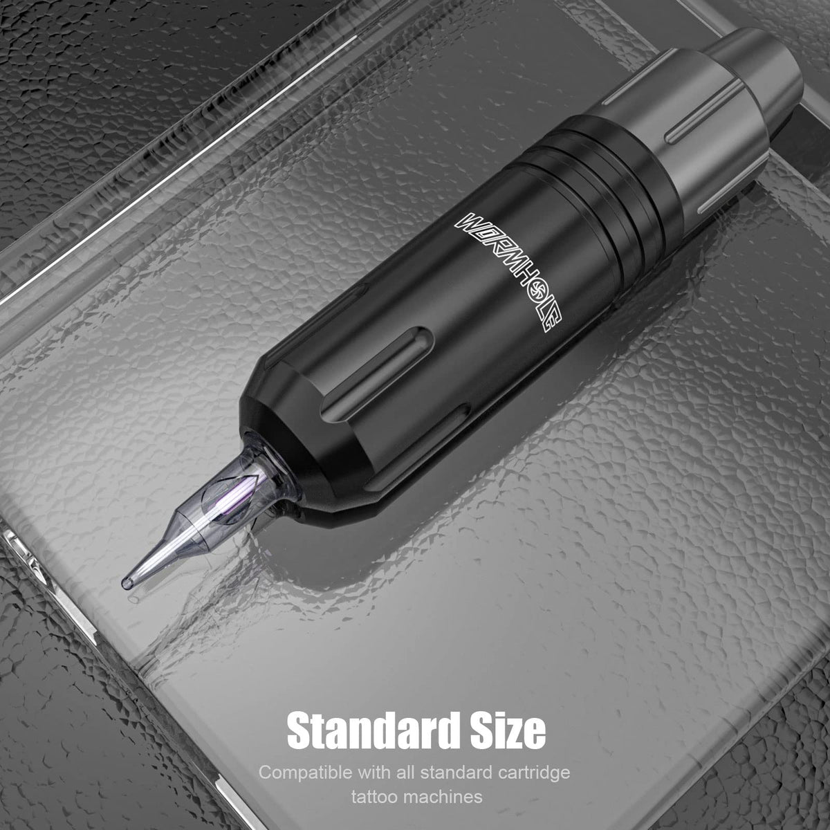 Wormhole Tattoo cartridge base and connector showing secure twist-lock fit