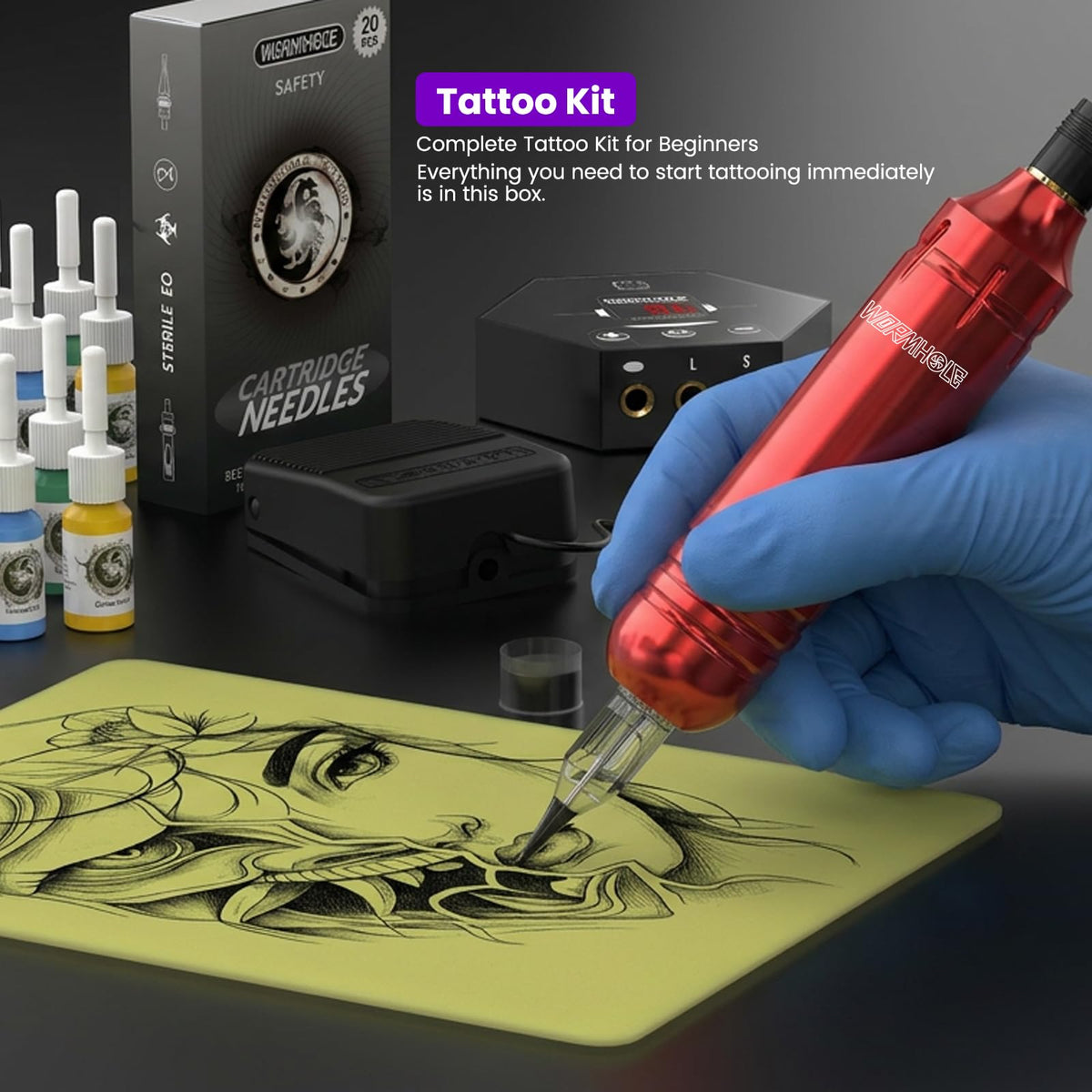 Wormhole lifestyle scene of artist practicing demonstrating improved technique
