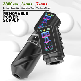 Wormhole Tattoo smart display close-up showing voltage and timer for precise setup