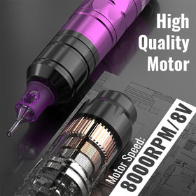 Wormhole Tattoo gun texture closeup highlighting lightweight chassis for reduced fatigue