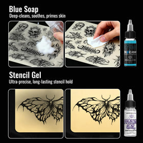 Wormhole Tattoo pen holder and accessories organized for tidy workstation and quick access