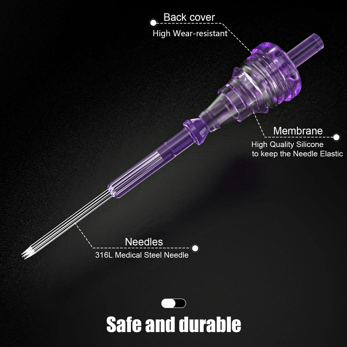 Wormhole transparent housing close-up for precise needle visibility
