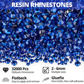 Worthofbest 24-grid tray open with sorted blue gems, keeping pieces organized