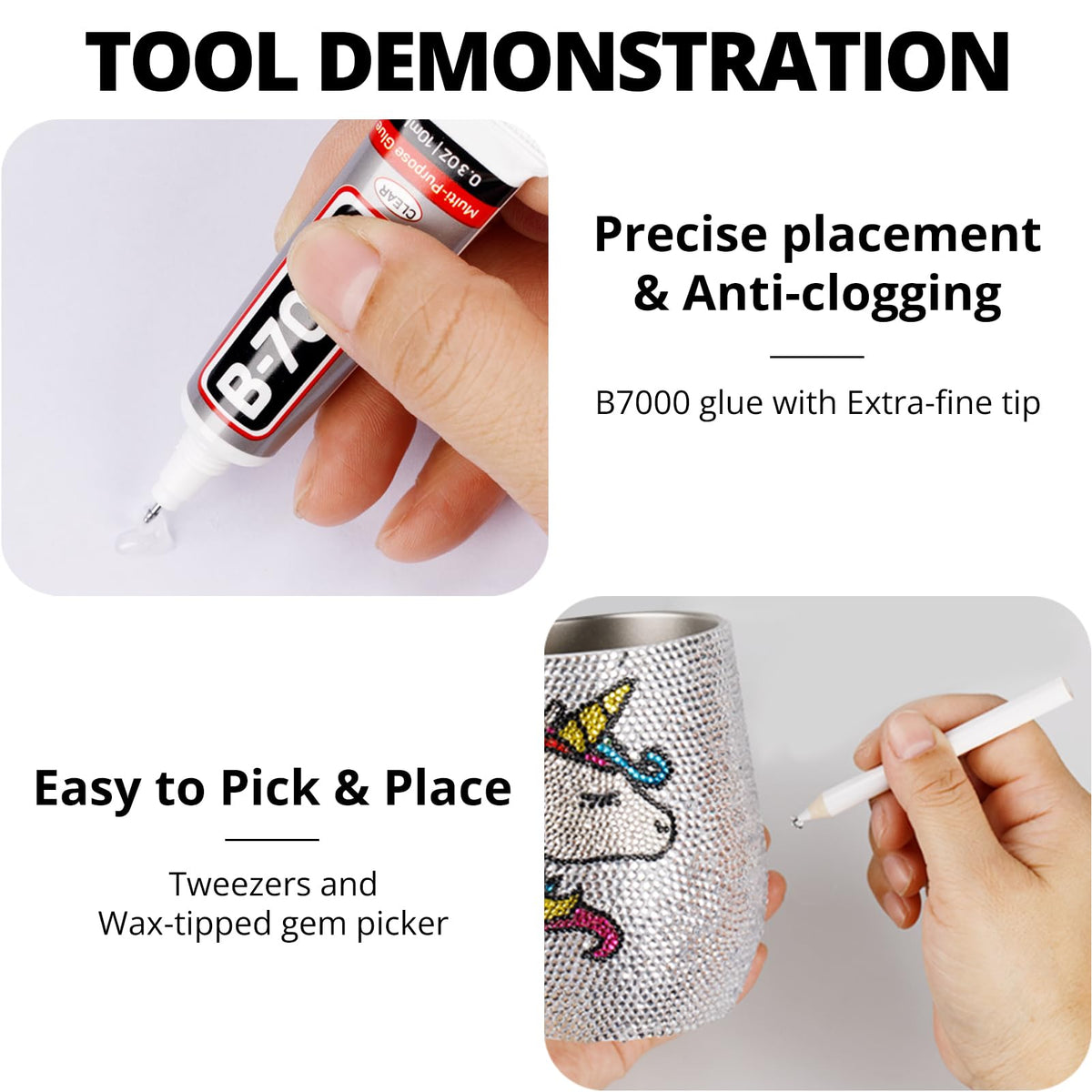 Worthofbest B7000 glue tube with extra-fine metal tip, precise application and reduced clogging