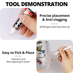 Worthofbest B7000 glue tube with extra-fine metal tip, precise application and reduced clogging