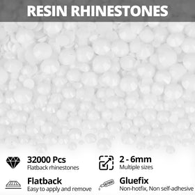 Worthofbest close-up of 14-facet white flatback gemstones showing bright reflective sparkle