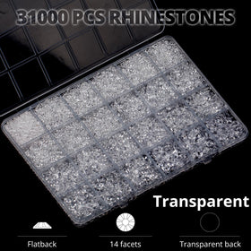 Worthofbest close-up of 14-facet resin rhinestones showing reflective sparkle benefit