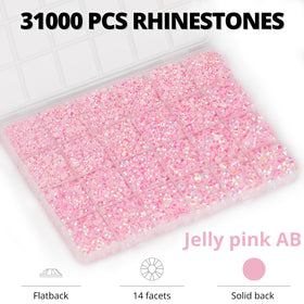 Worthofbest close-up of mixed 2–6mm resin rhinestones sparkling clearly