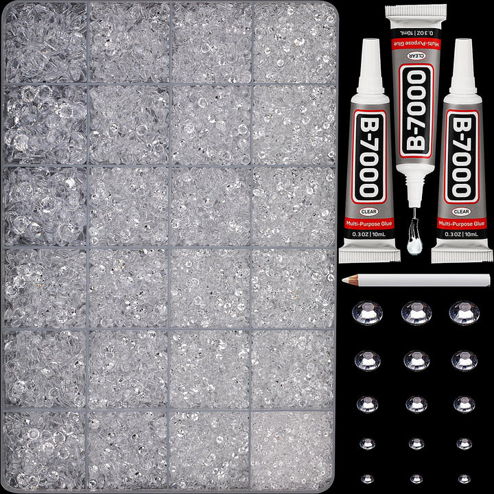 Worthofbest front package showing full rhinestone kit and tools for easy gifting