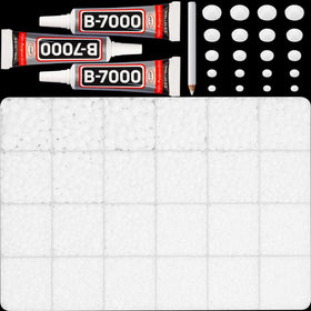 Worthofbest front package showing 24-grid case and rhinestones ready to use for easy crafting