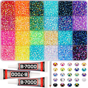 Worthofbest front packaging showing 17000-piece rhinestone kit and tools for instant sparkle