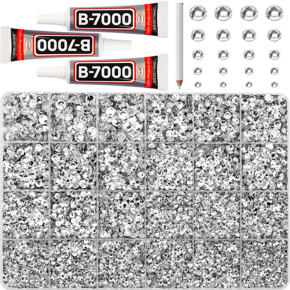 Worthofbest front packaging showing kit contents and clear rhinestones for easy selection