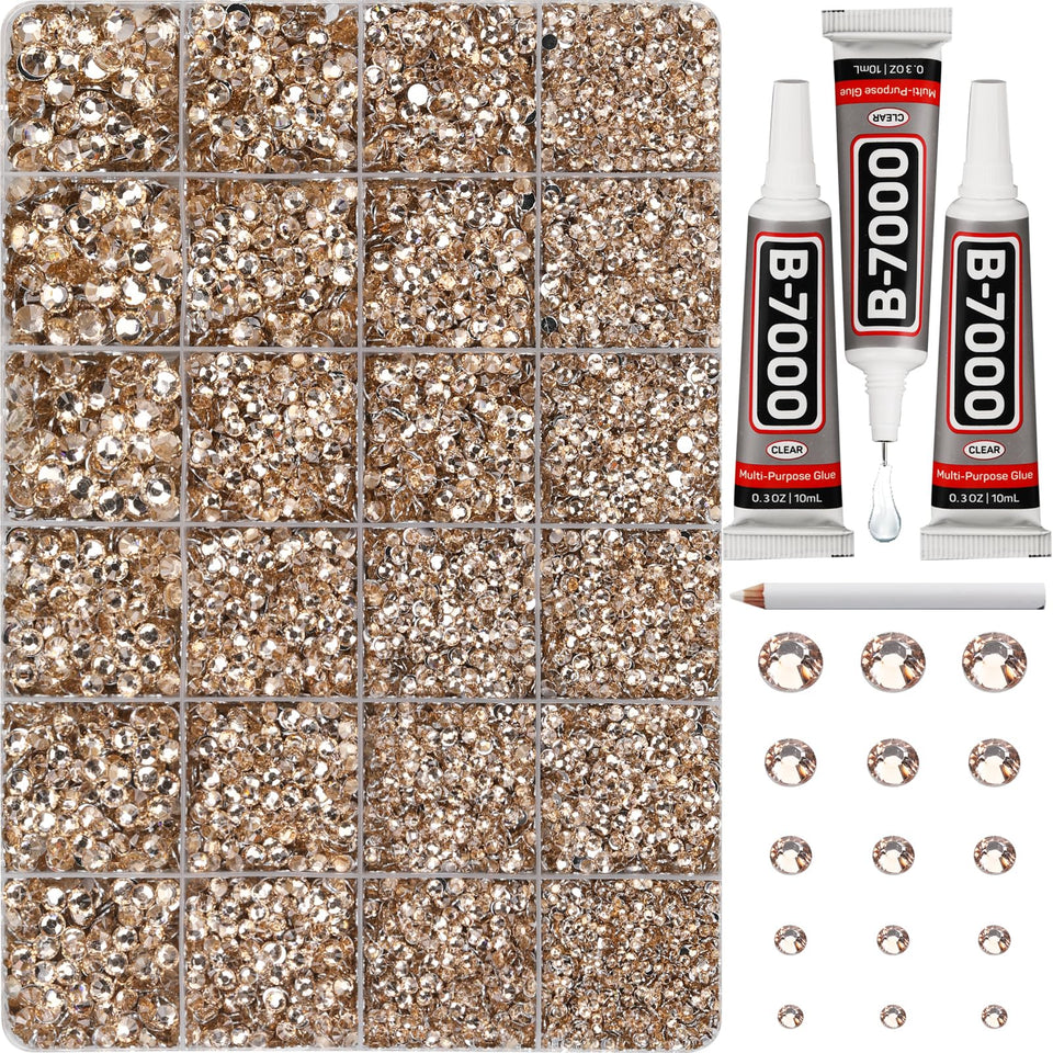 Worthofbest front packaging showing complete rhinestone and glue kit benefits