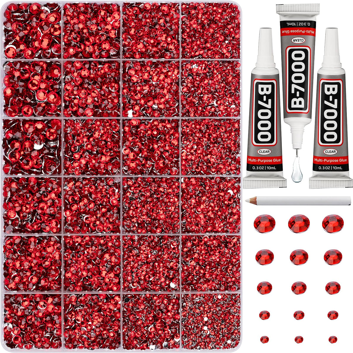 Worthofbest front packaging showing full rhinestone kit and tools for organized crafting
