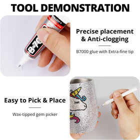 Worthofbest B7000 glue tube with fine metal tip for precise application and clean bonds