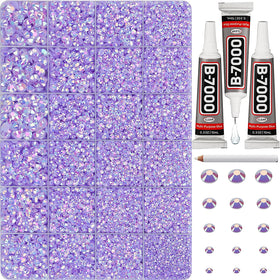 Worthofbest front packaging showcasing full lavender bedazzling kit and contents