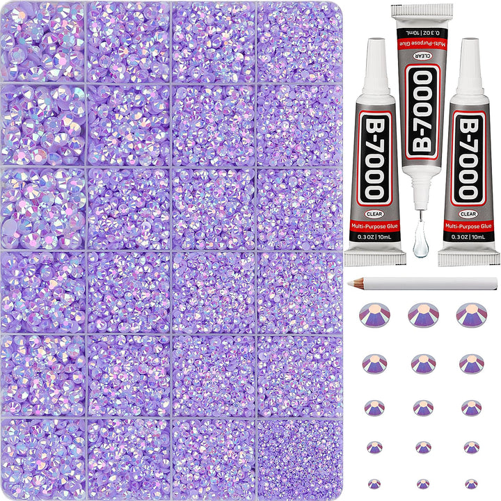 Worthofbest front packaging showcasing full lavender bedazzling kit and contents